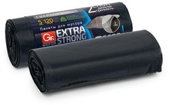 Пакеты д/мусора Grifon 120л 5шт 70х110см 45мкм особопрочные двухслойные