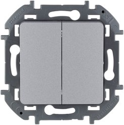 Выключатель 2-клавишный LEGRAND Inspiria 673622 алюминий