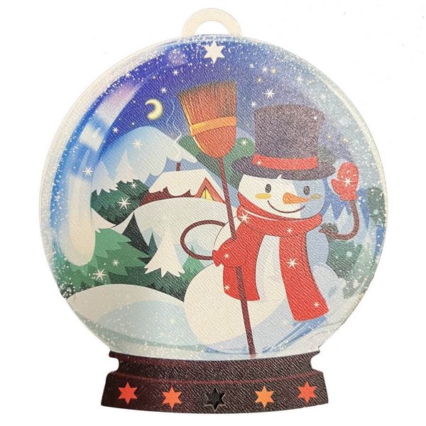 Украшение елочное Медальон снеговик разноцветный 3x100x100мм