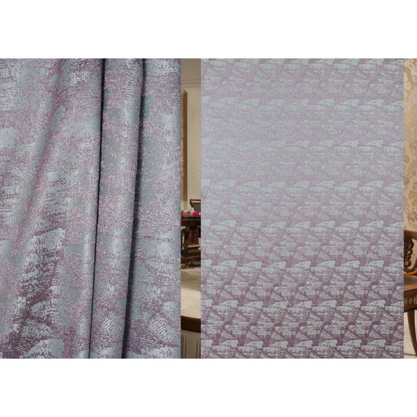 Ткань портьерная блэкаут-жаккард HHGD4275 пурпур с серебром 280см