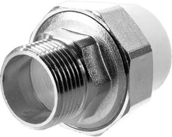 Муфта комбинированная разъемная (Американка) наружная резьба PN25 d25х3/4" раструбная
