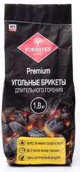 Брикеты древесно-угольные Forester для длительного горения 1,8кг
