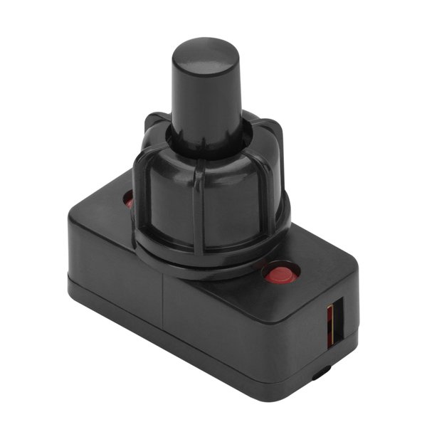 Выключатель-кнопка черный duwi 2 контакта 250В 3А ВКЛ-ВЫКЛ 26850 5