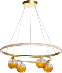 Люстра Оскар 30Wх2+4х7W G9 LED металл, акрил, стекло, золото