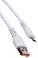 Кабель USB micro USB 5А белый 1м Gianho быстрая зарядка