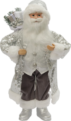 Фигура Дед Мороз в серебристой шубе 45см, SYLRA-1524232