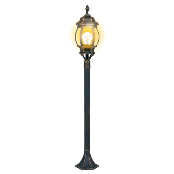 Светильник садово-парковый Duewi столб 3в1 черное золото с патиной