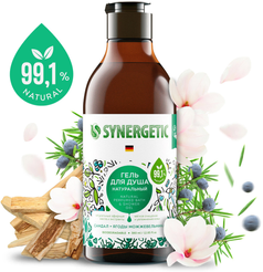 Гель д/душа Synergetic 380мл Сандал и ягоды можжевельника, биоразлагаемый, натуральный