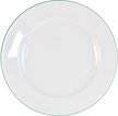 Тарелка десертная ДФЗ Идилия 17,5см белый, зеленая отводка, фарфор