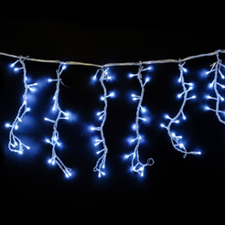 Электрогирлянда внутренняя Занавес 2х1,5м 300LED, холодный белый, с контролером, с коннектором,прозрачн.кабель