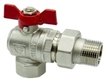 Кран латунный шаровый угловой V&G с полусгоном 1/2" ручка бабочка