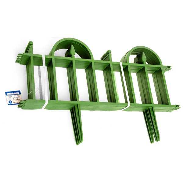Заборчик садовый пластиковый Color-X 60х40 см 5 секций зеленый