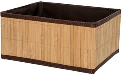 Корзинка декоративная Natural House 29х23х14см бамбук/ткань, коричневый