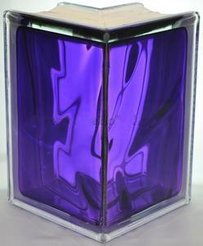 Стеклоблок Vitra углов.90 окр.внутри Волна аметист (шт)