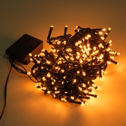 Электрогирлянда внутренняя Нить Shaggy 8м 400LED, оранжевый, яркий свет, с контролером, зеленый кабель