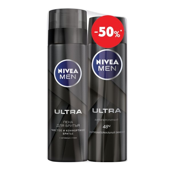 Промонабор NIVEA Men Ultra Пена для бритья 200мл+Антиперспирант 150мл спрей