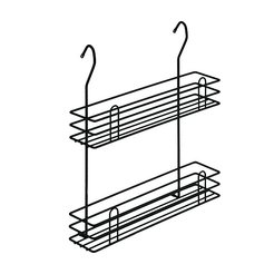 Полка для специй 2-х ярусная на рейлинг Lemax тип-2 35х10,5х40см металл, черный матовый 