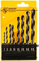 Набор сверл по металлу Энкор 3-10мм 8 пред.