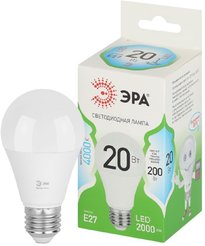 Лампочка светодиодная ЭРА GREEN LINE LED A60-20W-840-E27 GL E27 20 Вт груша яркий белый свет