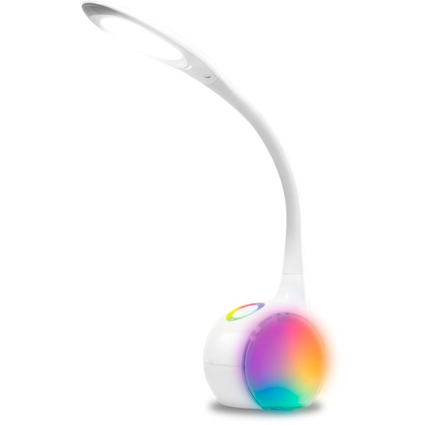 Лампа светодиодная настольная с RGB подсветкой DE532 WH белый LED 4200K+RGB 7.5W