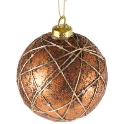 Шар с узором 8см медный, SYPMQB-0223036