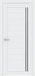 Дверь ДО Vida-8/3 экошпон белый бланко черное стекло 900х2000мм