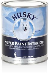 Краска интерьерная акриловая HUSKY матовая износостойкая белая (0,9л)