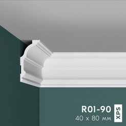 Плинтус потолочный XPS ПРАЙМДЕКОР R01-90 80х40х2000мм