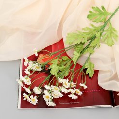 Цветок искусственный Матрикария белый 40см