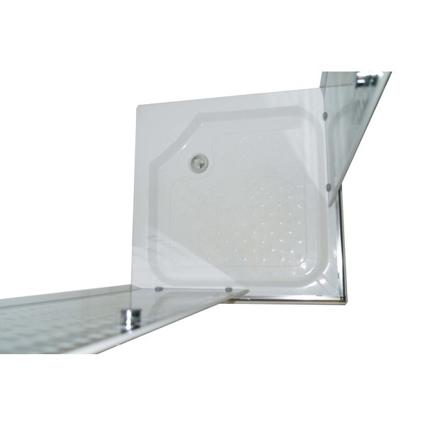 Ограждение душевое ZQ8111 PARLY (80х80х193) прозрачное стекло с рисунком, низкий квадратный поддон