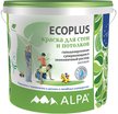 Краска моющаяся экологичная ALPA ECOPLUS матовая белая (5л/8кг)