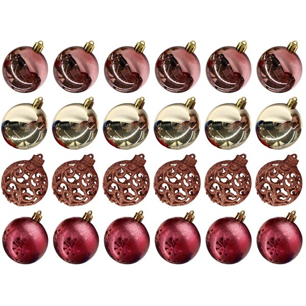 Набор шаров 24шт 6см розовое золото SYQC-0121185