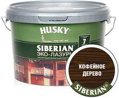 Антисептик HUSKY SIBERIAN ЭКО-ЛАЗУРЬ полуматовый кофейное дерево (2,5л)