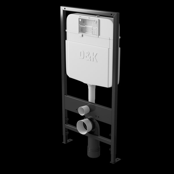 Комплект системы инсталляции D&K DI8055119 с унитазом безободковым D&K Berlin, микролифт+панель смыва D&K Rhei