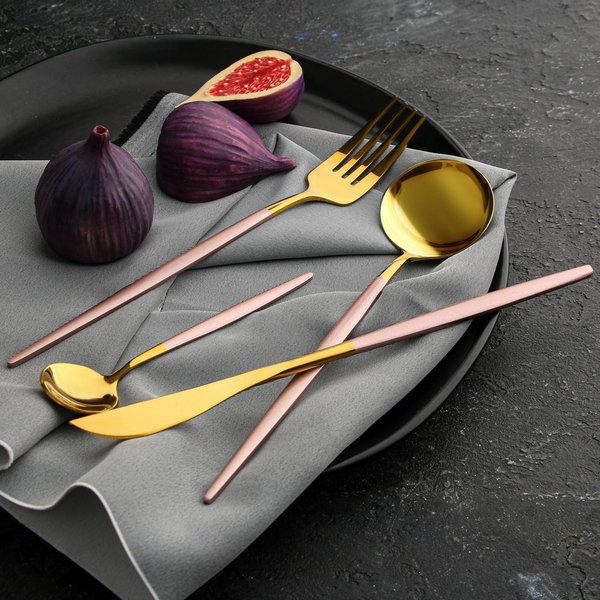 Набор столовых приборов Дорого внимание Эстетика наслаждения (ложка+вилка+нож+ложка чайная) нерж.сталь