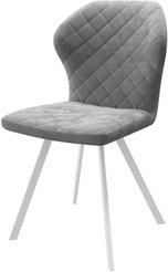 Стул кухонный Mamadoma Robby D-R b22 43х40х84см велюр/металл, серый/белый, поворотный