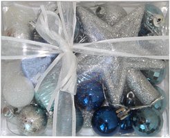 Набор украшений шары 29шт 3см,наконечник 1шт,голубой SY20B-006