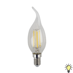 Лампа светодиодная ЭРА F-LED BXS-11W-827-E14 11Вт филамент свеча на ветру теплый белый свет
