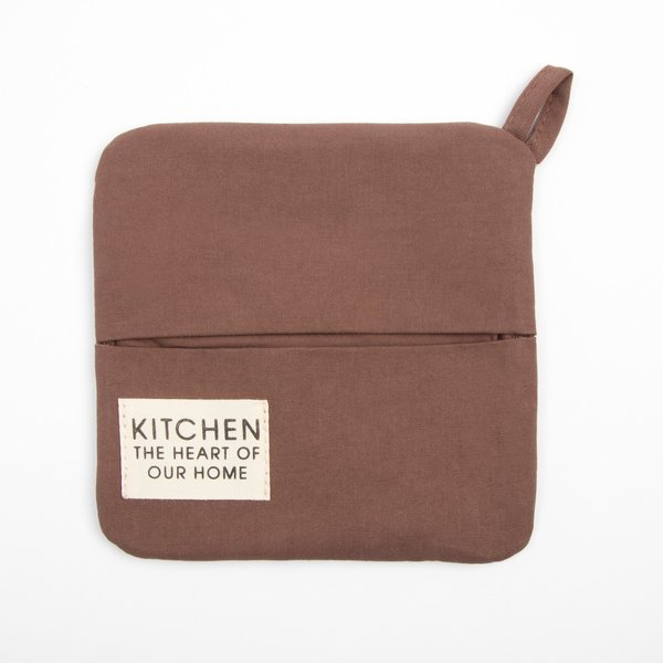 Набор кухонный Этель Kitchen коричневый (прихватка 19х19, прихватка-рукавица 18х29)