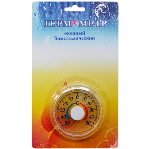 Термометр оконный Биметаллический, пластик