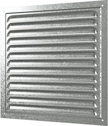 Решетка вентиляционная вытяжная стальная с оцинкованным покрытием 125х125