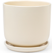 Горшок керамический Экрю d12см h10,5см v0,8л, цилиндр, бежевый