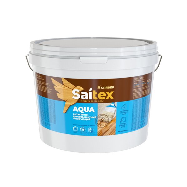 Антисептик деревозащитный тонирующий Saitex Aqua полуматовый сосна (10л)