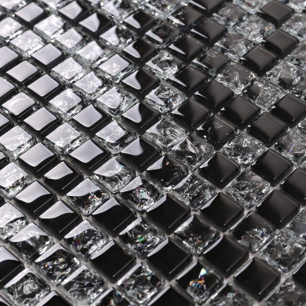 Мозаика Tessare 30,5х30,5х0,6см стекло черно-прозрачный шт(R02)