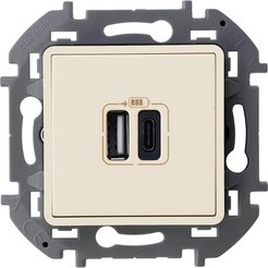 Розетка USB LEGRAND Inspiria 673761 слоновая кость