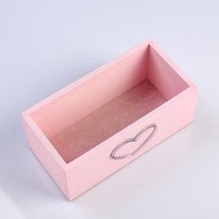 Кашпо деревянное Элегант 20×10×8см, розовый