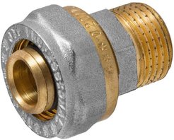 Соединение латунное обжимное Ø20ммх1/2" наружная резьба