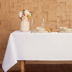 Скатерть прямоугольная Этель Cozy 110х150см белый, грязе-масло-водоотталкивающая пропитка, хлопок