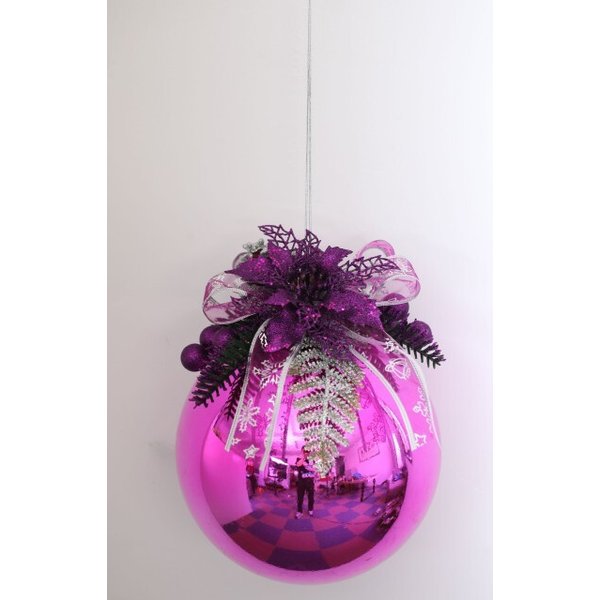 Украшение новогоднее шар 20см фиолетовый SY18CBD-157