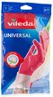Перчатки латексные Vileda Universal S х/б напыление